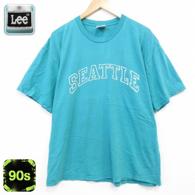 リー 90s 半袖Tシャツ シアトル ライトブルー メンズXL相当 | 古着