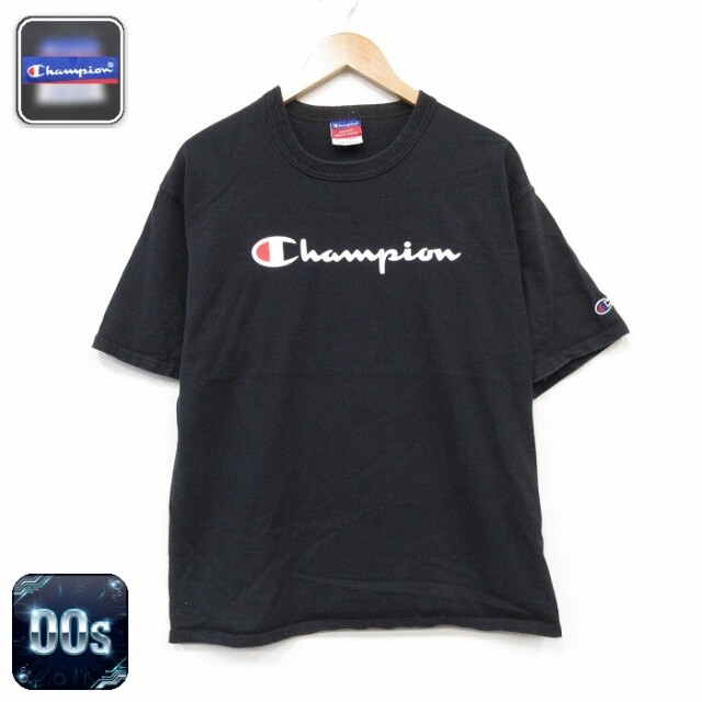 チャンピオン 00s 半袖Tシャツ ビッグロゴ ブラック メンズL相当 | 古着