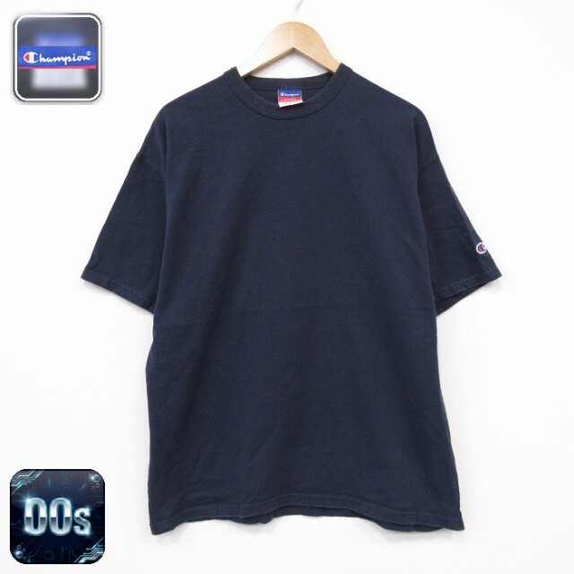 チャンピオン 00s 半袖Tシャツ ワンポイントロゴ ネイビー メンズXL相当 | 古着