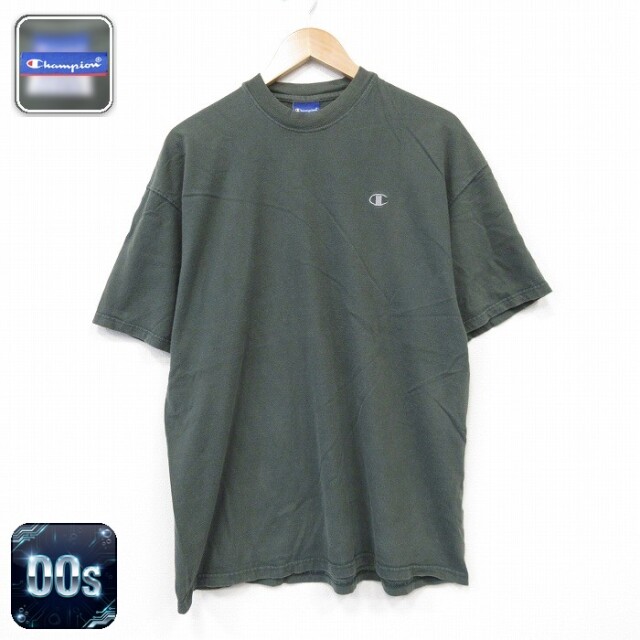 チャンピオン 00s 半袖Tシャツ ワンポイントロゴ グリーン メンズL相当 | 古着