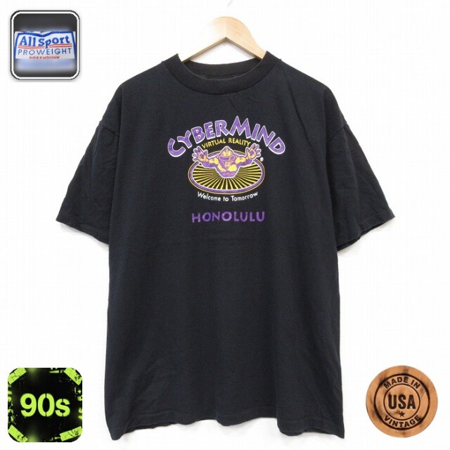 All Sport 90s 半袖Tシャツ ホノルル ブラック メンズXL相当 | 古着