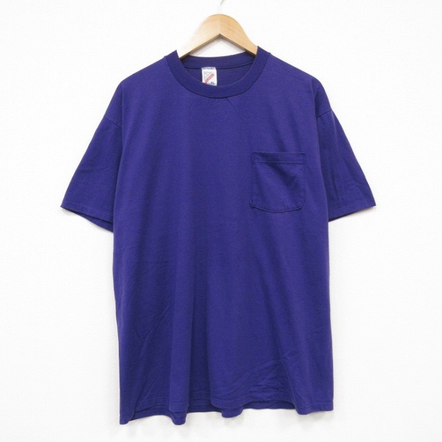 ジャージーズ 90s 半袖Tシャツ 胸ポケット付き パープル メンズXL相当 | 古着
