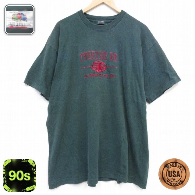 フルーツオブザルーム 90s 半袖Tシャツ TWEETSIE グリーン XL | 古着 26aug28