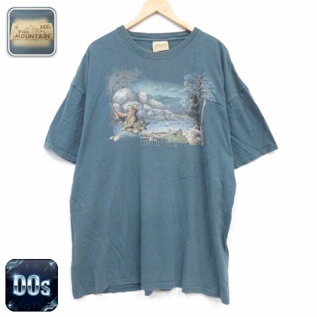 00s 半袖Tシャツ クマ釣り カーキ XL | 古着 26aug28