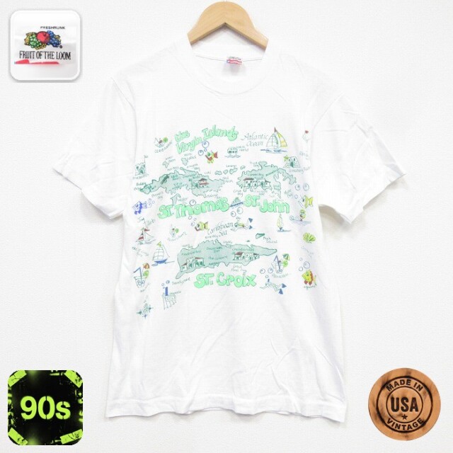 フルーツオブザルーム 90s 半袖Tシャツ セントトーマス島 ホワイト M | 古着 26aug28
