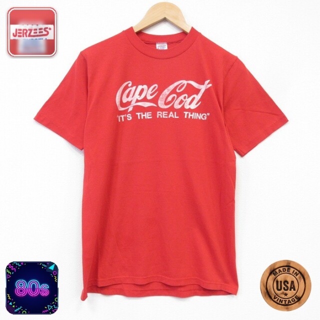 ジャージーズ 80s 半袖Tシャツ ケープコッド レッド M | 古着 26aug28