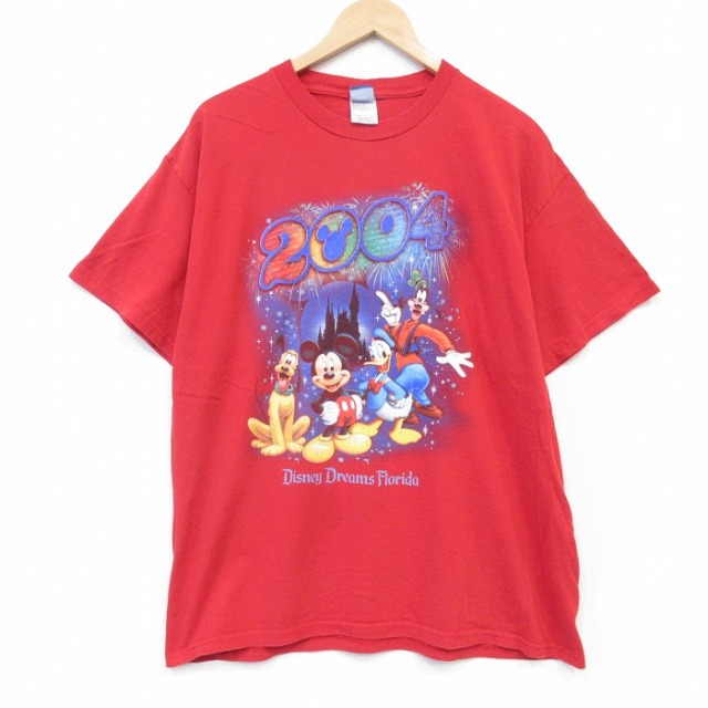 00s 半袖Tシャツ ディズニー レッド XL | 古着 26aug28