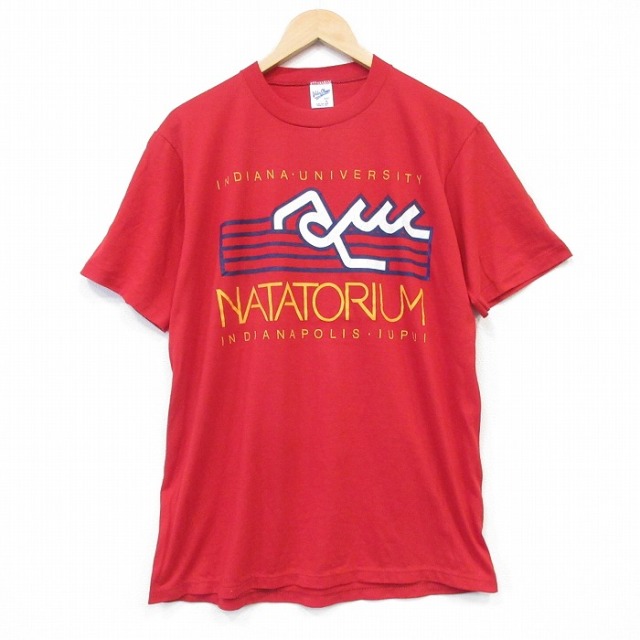 90s 半袖Tシャツ NATATORIUM レッド メンズL相当 | 古着