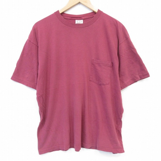 ギャップ 90s 半袖Tシャツ 胸ポケット付き バーガンディ メンズXL相当 | 古着