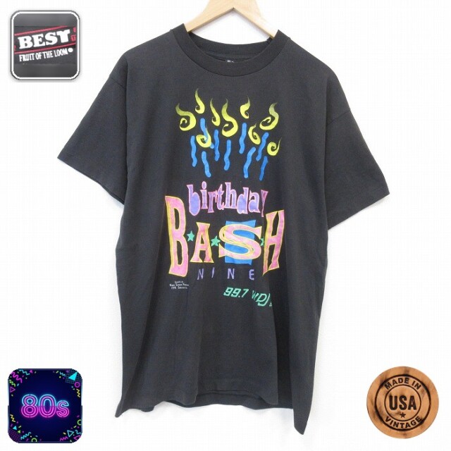 スクリーンスターズ 80s 半袖Tシャツ BASH ブラック メンズXL相当 | 古着