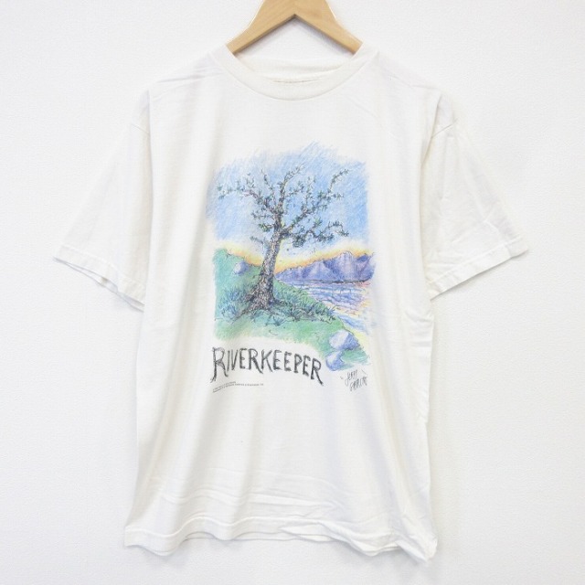 L★古着 パタゴニア 半袖 ビンテージ Tシャツ メンズ 90年代 90s ジェリーガルシア コットン クルーネック USA製 ベージュ【spe】 26aug04