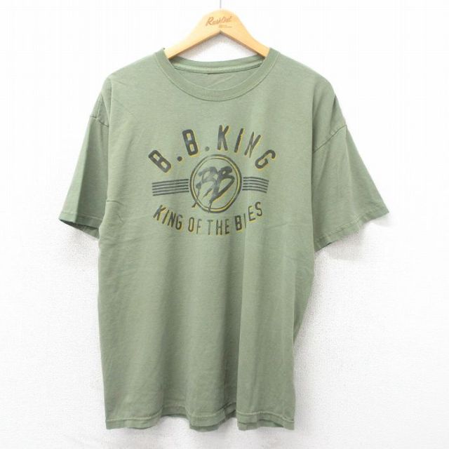 XL★古着 半袖 ビンテージ ロック バンド Tシャツ メンズ 00年代 00s BBモング クルーネック 薄緑 グリーン 25may12 中古