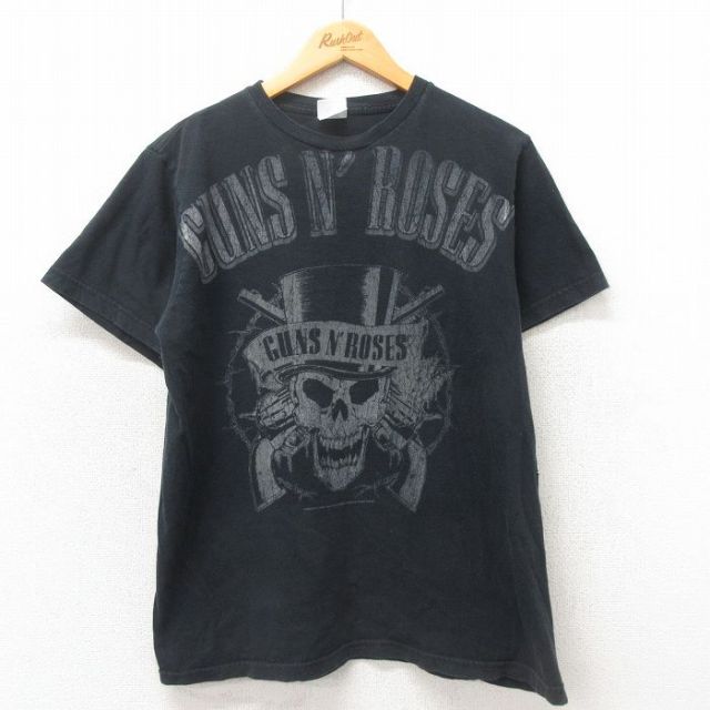 L★古着 半袖 ビンテージ ロック バンド Tシャツ メンズ 00年代 00s ガンズアンドローゼズ コットン クルーネック 黒 ブラック 25may12 中古