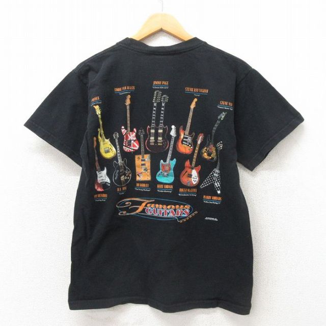 M★古着 半袖 ビンテージ ロック バンド Tシャツ メンズ 90年代 90s カートコバーン プリンス ギター コットン クルーネック 黒 ブラック 【spe】 25may24 中古
