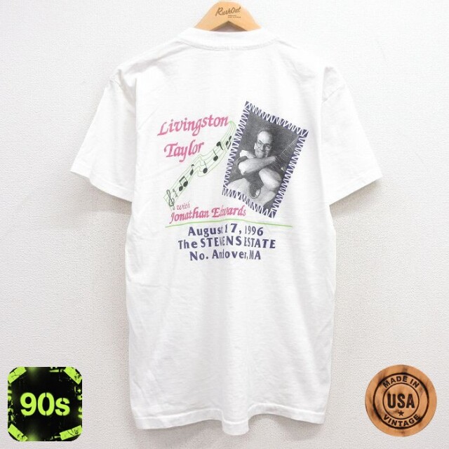 【50%OFF】リヴィングストンテイラー 90s 半袖Tシャツ ロックバンド ホワイト M | 古着