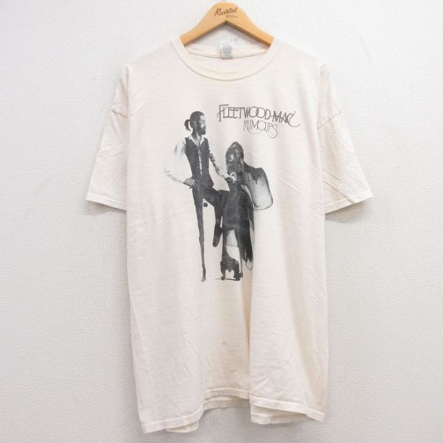 XL★古着 フルーツオブザルーム 半袖 ビンテージ ロック バンド Tシャツ メンズ 00年代 00s フリートウッドマック 大きいサイズ コットン クルーネック 生成り 25jul10 中古