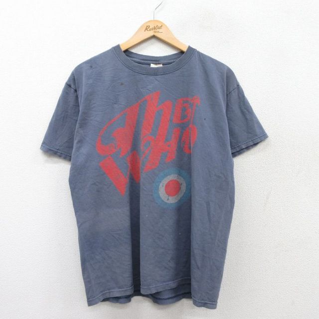 L★古着 フルーツオブザルーム 半袖 ビンテージ ロック バンド Tシャツ メンズ 00年代 00s ザラー コットン クルーネック 紺 ネイビー 25aug30 中古