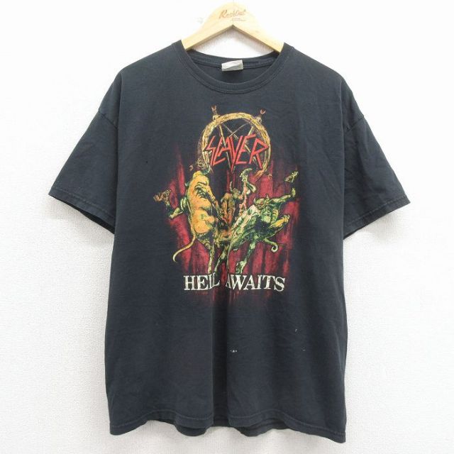 ヘインズ 00s 半袖Tシャツ スレイヤー ブラック メンズXL相当 | 古着