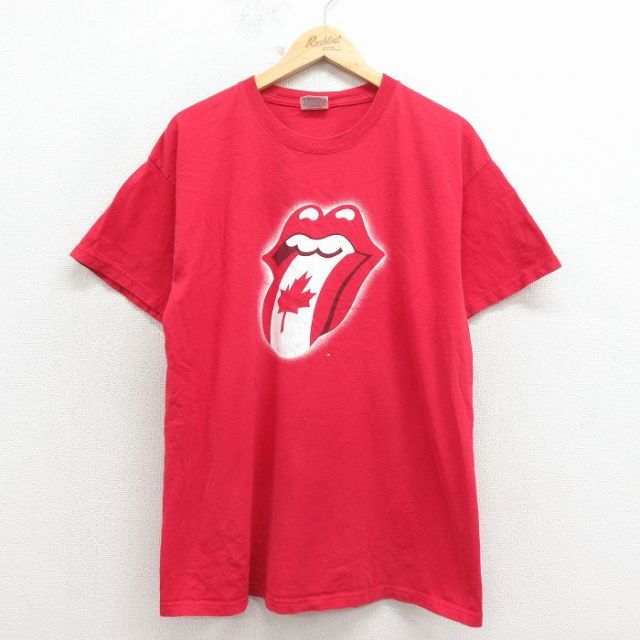 ヘインズ 00s 半袖Tシャツ ローリングストーンズ レッド メンズL相当 | 古着