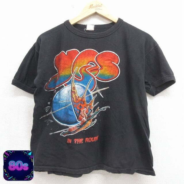 80s 半袖Tシャツ イエス ブラック メンズL相当 | 古着