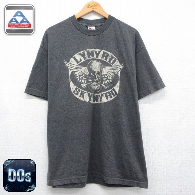 【20%OFF】00s 半袖Tシャツ レイナードスキナード 霜降りグレー メンズXL相当 | 古着