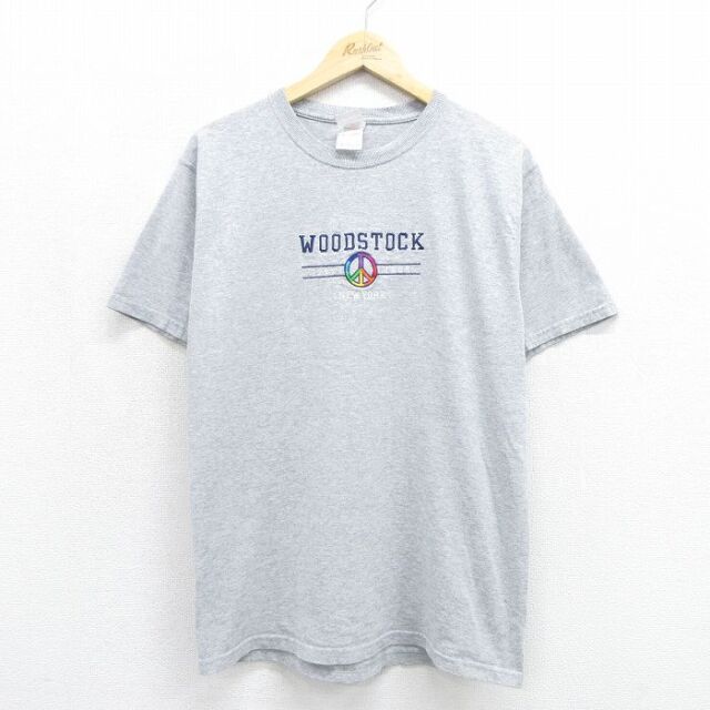 フルーツオブザルーム 00s 半袖Tシャツ ウッドストック 霜降りグレー メンズM相当 | 古着