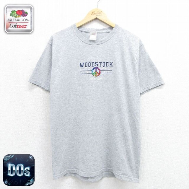 フルーツオブザルーム 00s 半袖Tシャツ ウッドストック 霜降りグレー メンズM相当 | 古着