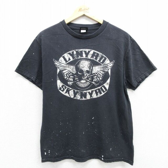 M★古着 半袖 ビンテージ ロック バンド Tシャツ メンズ 00年代 00s レイナードスキナード レーナードスキナード コットン クルーネック ブラック【spe】 26jul07