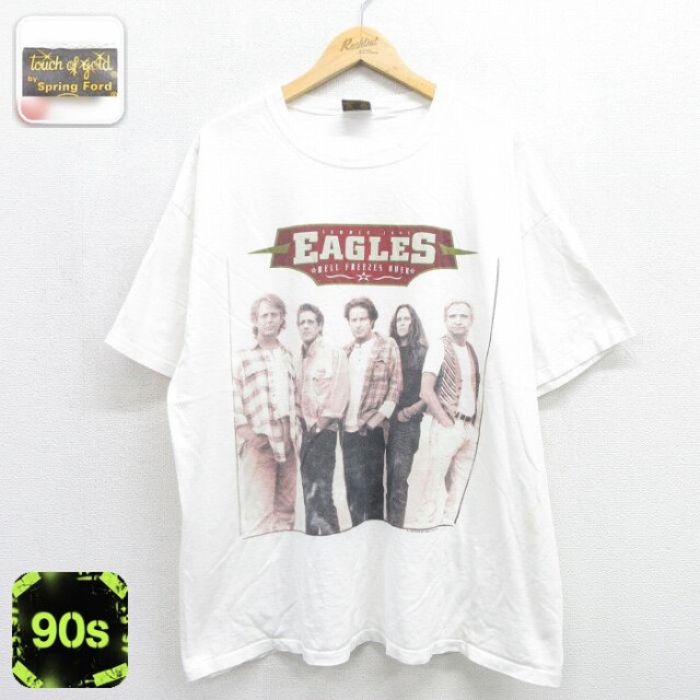 イーグルス 90s 半袖Tシャツ イーグルスプリント ホワイト メンズXL相当 | 古着