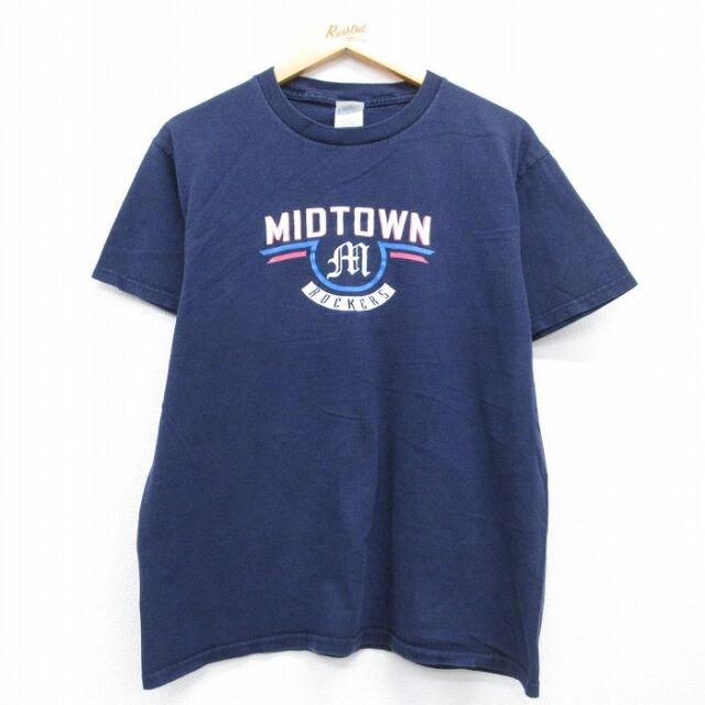 00s 半袖Tシャツ ミッドタウン ネイビー メンズL相当 | 古着