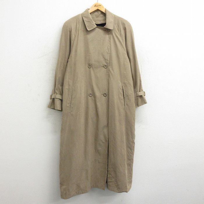 【50%OFF】古着 ロンドンフォグ 長袖 コート レディース ラグラン ロング丈 ベージュ カーキ 内側ウール 24jan23 中古 アウター