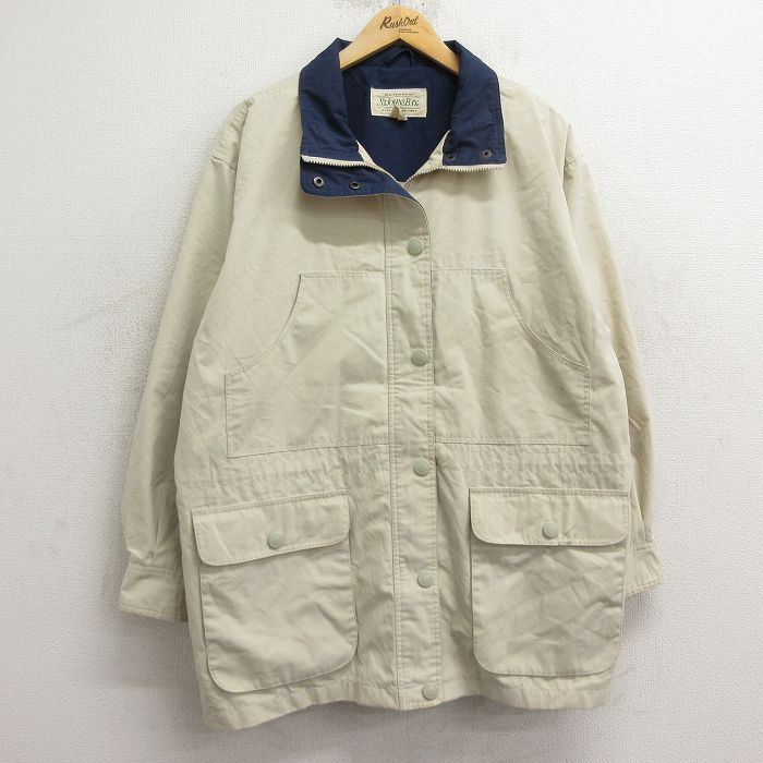 【50%OFF】古着 セントジョンズベイ 長袖 ジャケット レディース 00年代 00s 大きいサイズ ロング丈 薄ベージュ カーキ 24dec09 中古 アウター ジャンパー ブルゾン