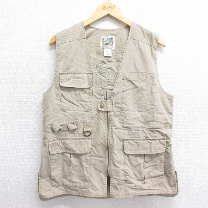 古着 フィッシング ベスト レディース コットン ベージュ カーキ 24dec12 中古 アウター