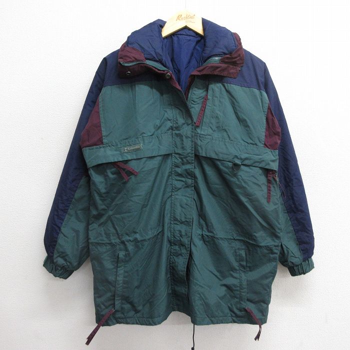 【50%OFF】古着 コロンビア COLUMBIA 長袖 ナイロン ジャケット レディース 90年代 90s Gizzmo 大きいサイズ 緑他 グリーン 【spe】 24dec12 中古 アウター ウインドブレーカー