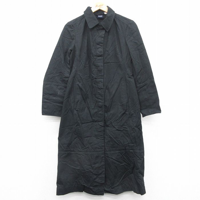【50%OFF】古着 ギャップ GAP 長袖 ステンカラー コート レディース 00年代 00s ロング丈 コットン 黒 ブラック 25jan11 中古 アウター