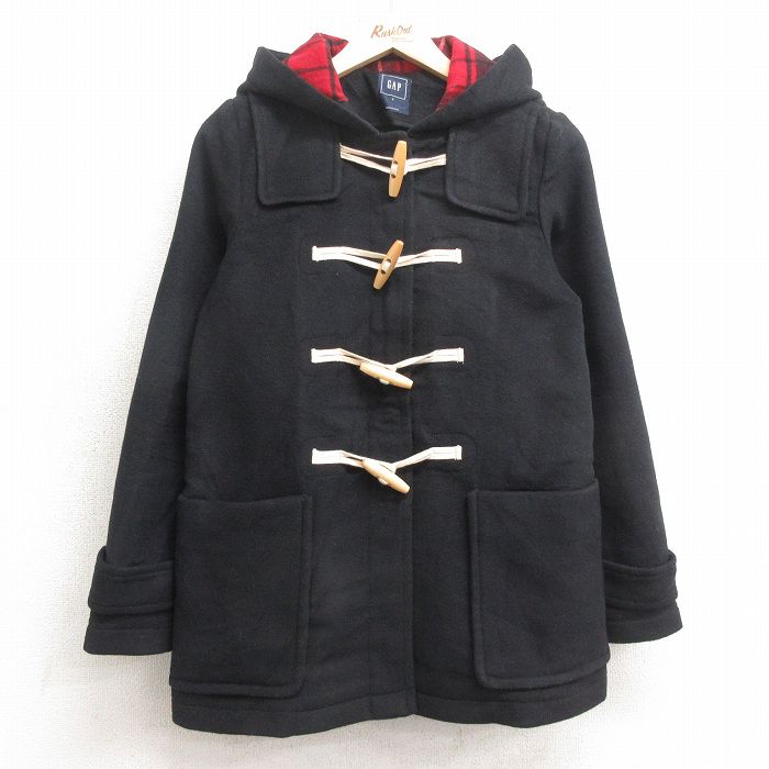 【50%OFF】古着 ギャップ GAP 長袖 ダッフル コート パーカー レディース ウール 黒 ブラック 25jan11 中古 アウター