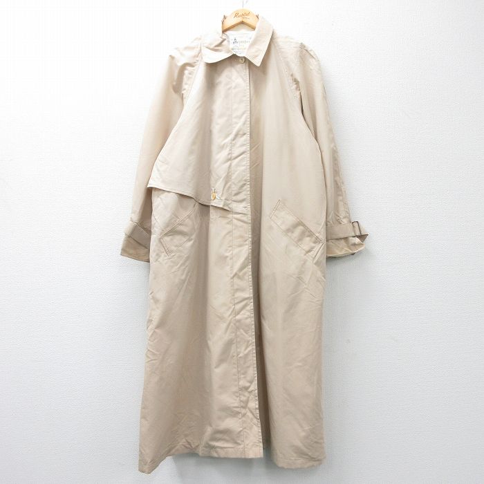 古着 ロンドンフォグ 長袖 コート レディース 90年代 90s 大きいサイズ ロング丈 USA製 ベージュ カーキ 25jan15 中古 アウター