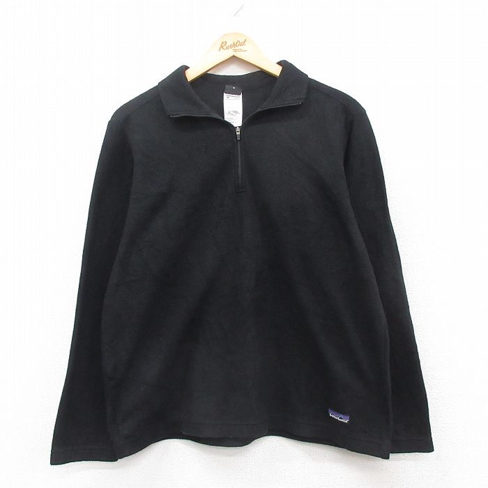 【50%OFF】古着 パタゴニア patagonia 長袖 ハーフジップ フリース ジャケット レディース 黒 ブラック 25jan17 中古 アウター ジャンパー ブルゾン