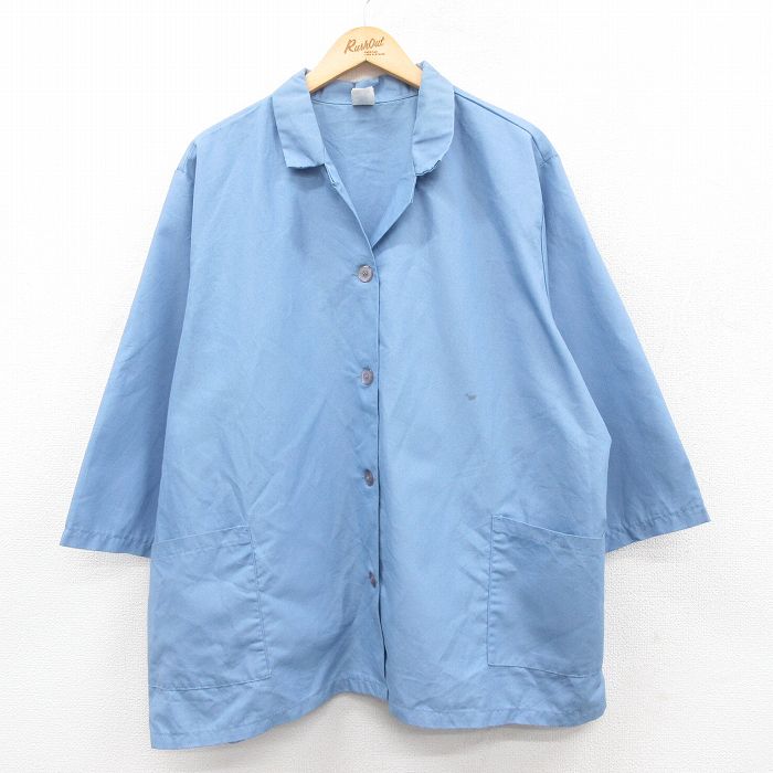 【20%OFF】古着 レッドキャップ 7分袖 ワーク ジャケット レディース 00年代 00s 大きいサイズ 薄紺 ネイビー 25jan17 中古 アウター ジャンパー ブルゾン