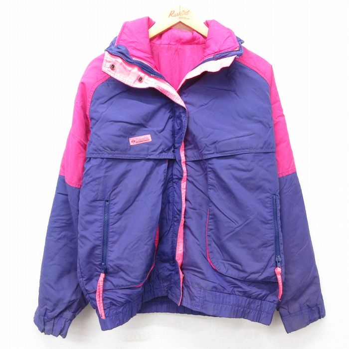 【50%OFF】古着 コロンビア COLUMBIA 長袖 ナイロン ジャケット レディース 90年代 90s Power Keg ツートンカラー 大きいサイズ 紫 パープル 25jan28 中古 アウター ウインドブレーカー