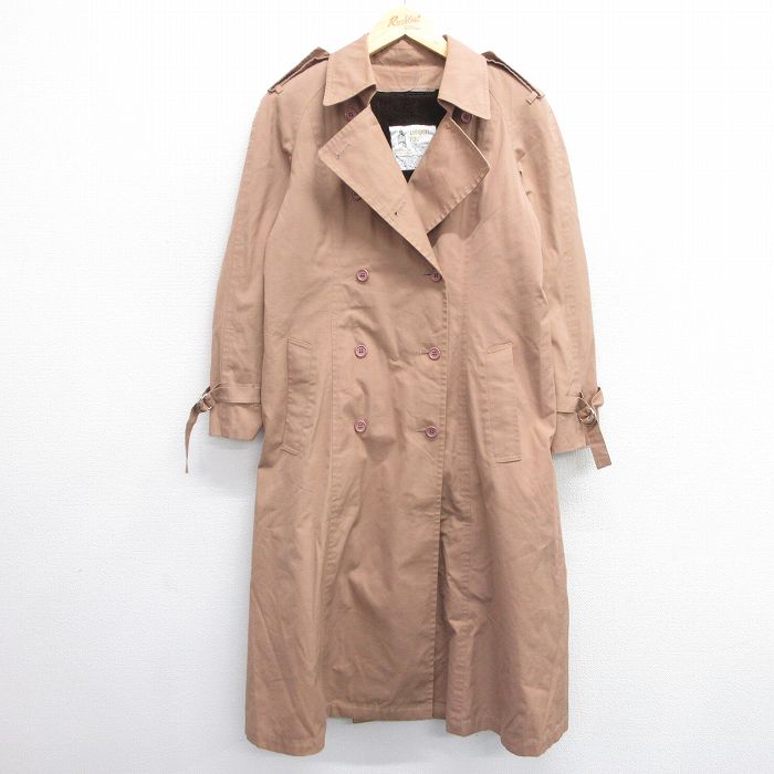 【50%OFF】古着 ロンドンフォグ 長袖 トレンチ コート レディース 80年代 80s ラグラン ロング丈 ベージュ カーキ 内側ボア 25jan29 中古 アウター
