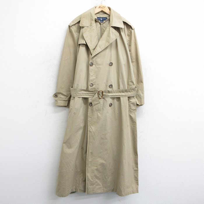 古着 ラルフローレン Ralph Lauren 長袖 ブランド トレンチ コート レディース 90年代 90s ロング丈 コットン ベージュ カーキ 【spe】 25jan31 中古 アウター