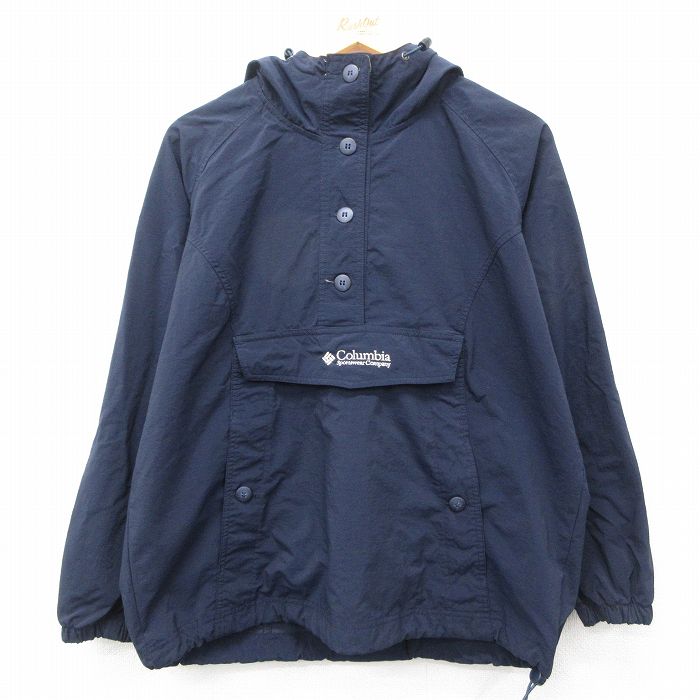 古着 コロンビア COLUMBIA 長袖 ナイロン ジャケット パーカー レディース 00年代 00s ラグラン 大きいサイズ 紺 ネイビー 25feb12 中古 アウター ウインドブレーカー
