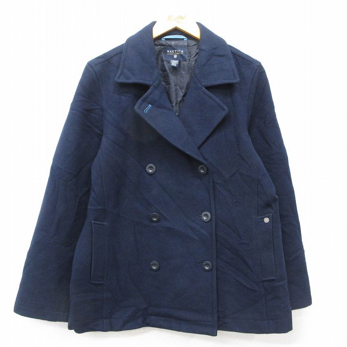 【50%OFF】古着 ノーティカ NAUTICA 長袖 ブランド ウール ジャケット レディース 紺 ネイビー 25feb12 中古 アウター ジャンパー ブルゾン