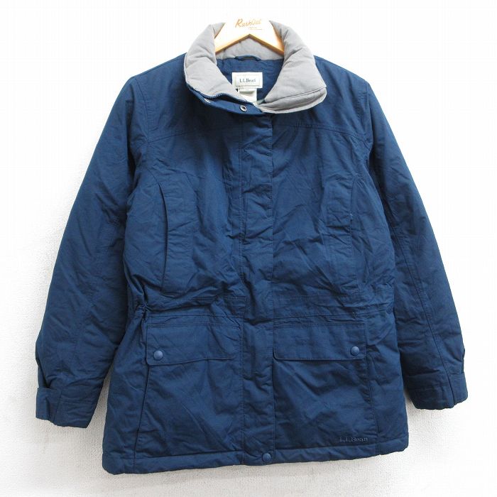 【50%OFF】古着 エルエルビーン LLBEAN 長袖 ダウン ジャケット レディース 00年代 00s ワンポイントロゴ 紺 ネイビー 内側キルティング 25feb21 中古 アウター ジャンパー ブルゾン