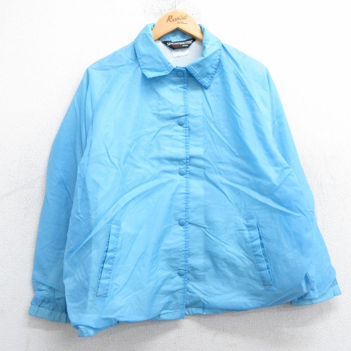 【50%OFF】古着 長袖 ナイロン ジャケット レディース 80年代 80s ラグラン USA製 水色 25feb26 中古 アウター ウインドブレーカー