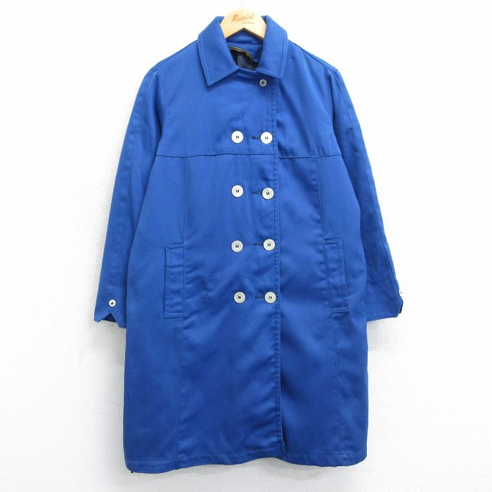 【50%OFF】古着 長袖 コート レディース 80年代 80s ロング丈 青 ブルー 25feb26 中古 アウター