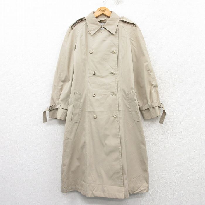 【50%OFF】古着 ロンドンフォグ 長袖 トレンチ コート レディース 90年代 90s ロング丈 ベージュ カーキ 25mar17 中古 アウター