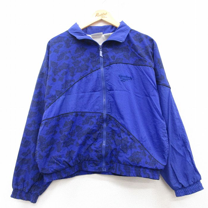 【50%OFF】古着 リーボック REEBOK 長袖 ナイロン ジャケット レディース 90年代 90s 紺 ネイビー 25mar17 中古 アウター ウインドブレーカー