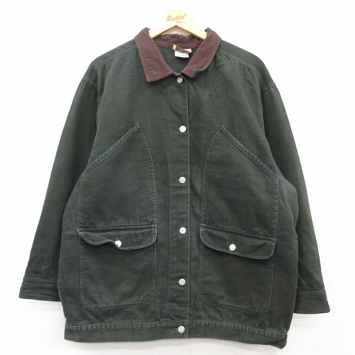 古着 バンヒューセン 長袖 ハンティング ジャケット レディース 00年代 00s ダック地 コットン 緑 グリーン 25mar17 中古 アウター ジャンパー ブルゾン